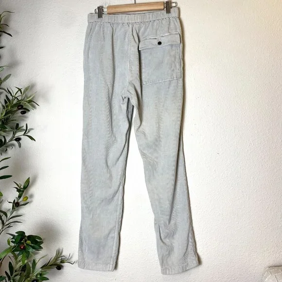 Outerknown Verano Hemp Beach Corduroy Drawstring Utility Pants Grey Beige - Picture 4 of 7